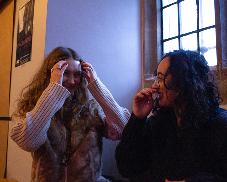 Mia and Tally laughing