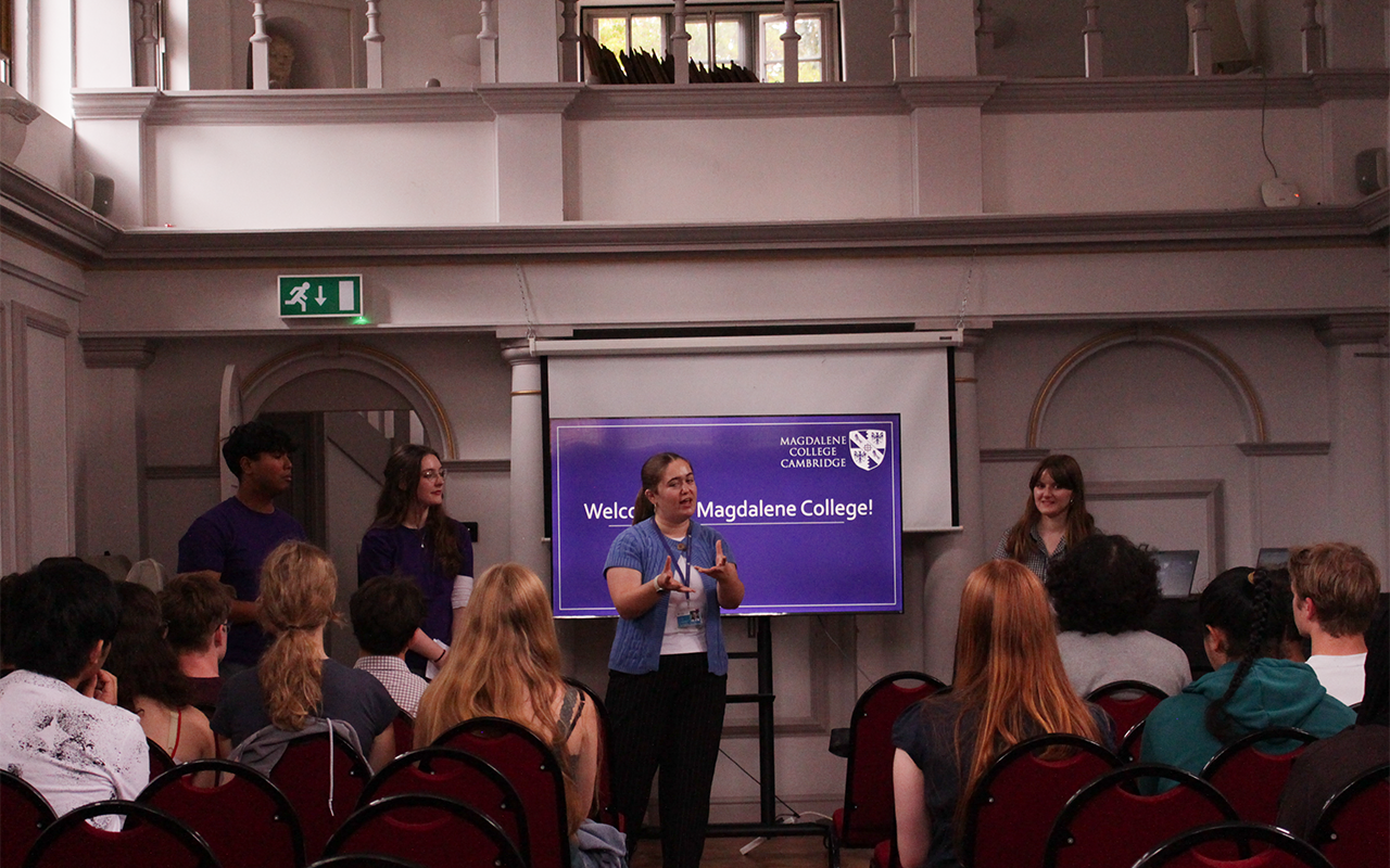 Access team giving STEMSmart students a talk 