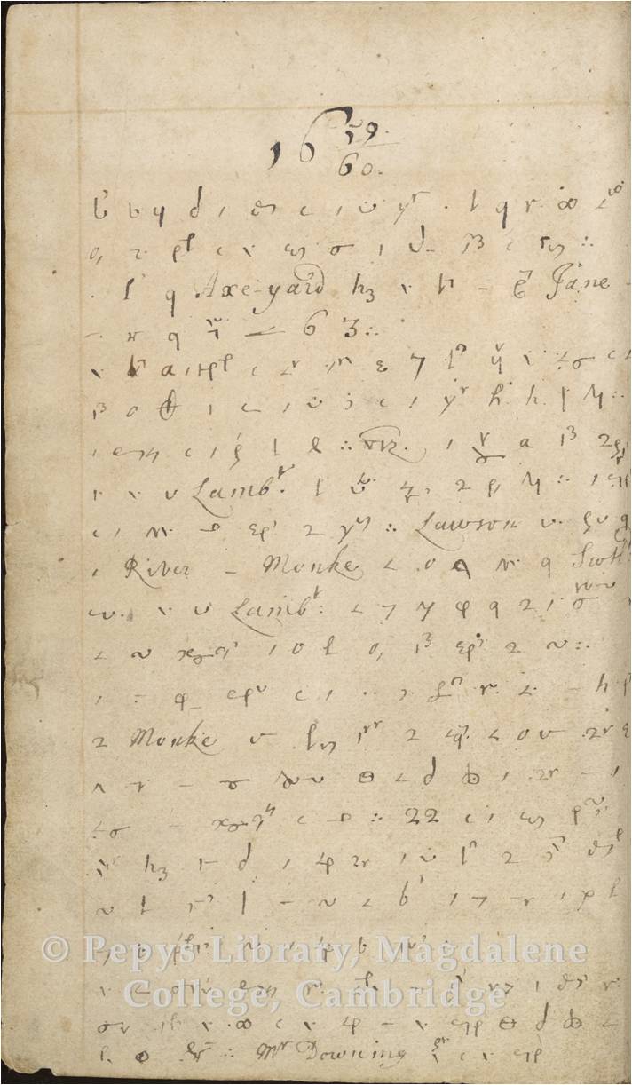 Item 1: Manuscript: The opening of Samuel Pepys’s Diary, 1660
