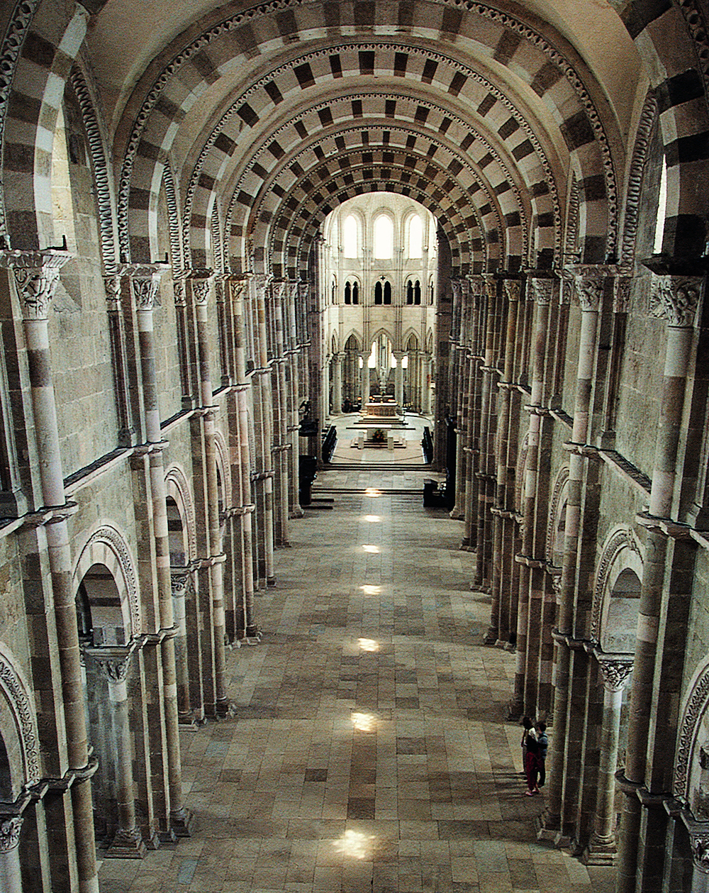 The Basilica Mary Magdalene of Vezelay Summer solstice path of light