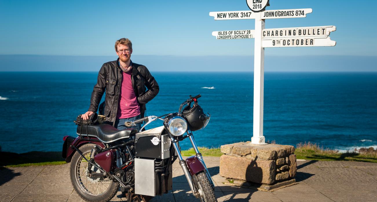 Land’s End to John o’Groats Astride a Charging Bullet