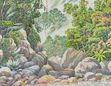 El Rio Cangreahal Looking upriver