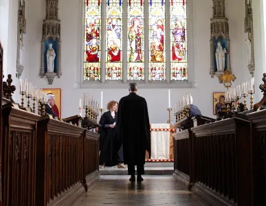Admission of the Fellows ceremony in Magdalene College Chapel. 