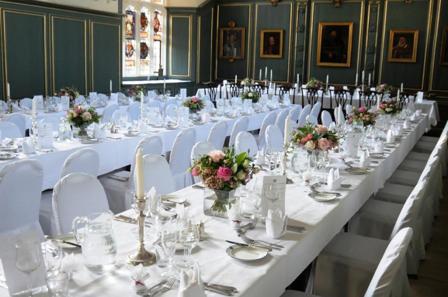 Wedding reception in Hall at Magdalene College Cambridge